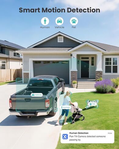 4K Security Cameras Wireless Outdoor No Subscription, 360° PTZ | Human/Vehicle/Pet Recognition AI, 64G Local Storage Home Hub, Two-Way Audio, Color Night Vision, 4 Cam-Kit in Kuwait