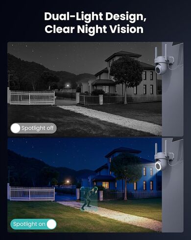 4K Security Cameras Wireless Outdoor No Subscription, 360° PTZ | Human/Vehicle/Pet Recognition AI, 64G Local Storage Home Hub, Two-Way Audio, Color Night Vision, 4 Cam-Kit in Kuwait