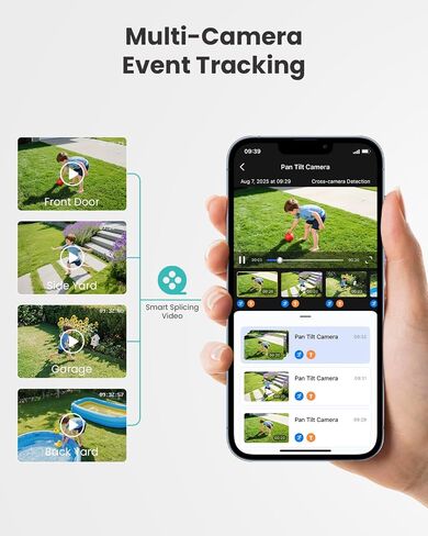 4K Security Cameras Wireless Outdoor No Subscription, 360° PTZ | Human/Vehicle/Pet Recognition AI, 64G Local Storage Home Hub, Two-Way Audio, Color Night Vision, 4 Cam-Kit in Kuwait