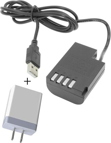 USB to Dummy Battery Replacement for PANASONIC DMC-GH3/4/5 (DMW-BLF19) Battery 40" Adapter Cable with 3.1 AMP USB Power Supply in Kuwait