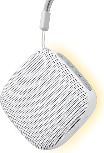 Portable Sound Machine for Travel, White Noise for Sleep with Night Light | Headphone Jack, 52-Hour Lasting Mini Noise Machine, 21 Non-looping Sounds, Memory, Timer for Adults, Hotel, White in Kuwait
