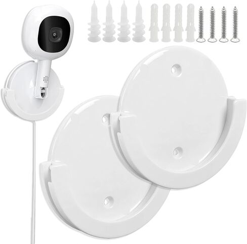 Wall Mount Compatible with Nanit Flex Multi-Stand - Round, White, Durable ABS Material, Easily Fixes The Monitor to The Wall in Kuwait