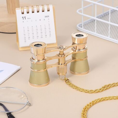 VALICLUD Portable 3x25 Binoculars Telescope with Aluminum Alloy Body and Elegant Golden Finish, Low Light Night Vision for Bird Watching and Outdoor Events in Kuwait