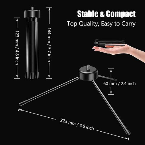 Mini Metal Tripod, Desktop Tripod with 1/4 Inch Screws, Suitable for Projectors and All Cameras, black, 500094070 in Kuwait