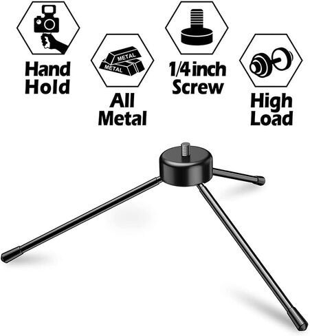 Mini Metal Tripod, Desktop Tripod with 1/4 Inch Screws, Suitable for Projectors and All Cameras, black, 500094070 in Kuwait