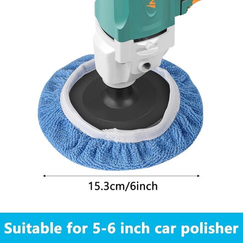 24 Pieces Car Orbital Buffer Polisher Pad, 5-6 Inches Bonnet Microfiber Max Bonnet Polishing Buffing Pad Cover in Kuwait