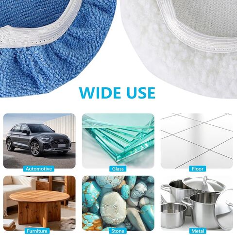 24 Pieces Car Orbital Buffer Polisher Pad, 5-6 Inches Bonnet Microfiber Max Bonnet Polishing Buffing Pad Cover in Kuwait