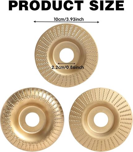 3Pcs Tungsten Carbide Polishing Carving Angle Grinder Wheel Flat Surface Grinding Pads Set, Heavy-Duty Sanding Wheel for Cutting Shaping Buffing, Woodworking Attachment for Surface Finishing in Kuwait