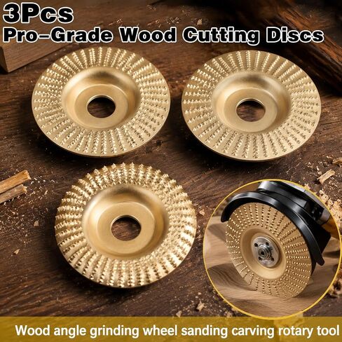 3Pcs Tungsten Carbide Polishing Carving Angle Grinder Wheel Flat Surface Grinding Pads Set, Heavy-Duty Sanding Wheel for Cutting Shaping Buffing, Woodworking Attachment for Surface Finishing in Kuwait