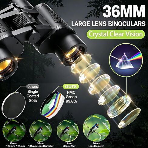 Binocularsfor Adults 80X80 High Power for Bird Watching Hunting Camping | Portable High Magnification Long Range Lightweight Travel Kids High Power Stand Bird Watching Binocular Hiking Camping in Kuwait