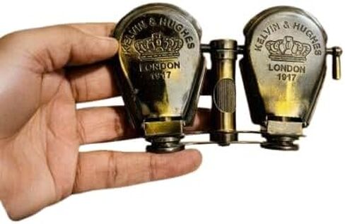 Vintage Brass Opera Binoculars with Folding Handle – Kelvin & Hughes London 1917 Replica – Antique Theater Glasses in Kuwait