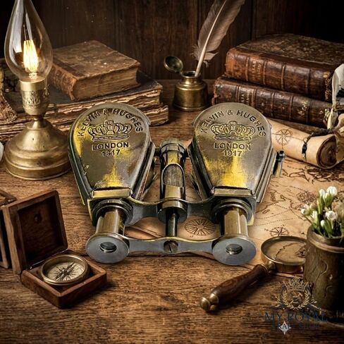 Vintage Brass Opera Binoculars with Folding Handle – Kelvin & Hughes London 1917 Replica – Antique Theater Glasses in Kuwait