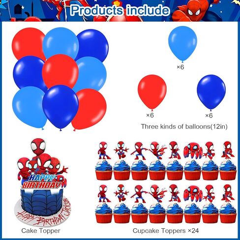 Spider Man Birthday Party Backdrop Photo Background Spider Hero Man Birthday Party Decorations Banner Cartoon Hero Theme Photography Backdrop in Kuwait