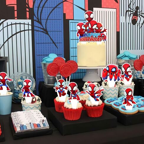 Spider Man Birthday Party Backdrop Photo Background Spider Hero Man Birthday Party Decorations Banner Cartoon Hero Theme Photography Backdrop in Kuwait
