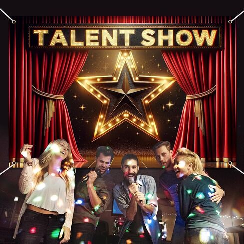Talent Show Backdrop Banner Starlight Stage Theme Background Decor for Boys Girls Performance Magic Shows Talent Party Birthday Party Favors Decorations Supplies 72x43in-BECKTEN in Kuwait