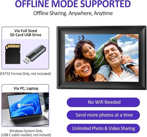 WiFi Uhale Digital Picture Frame,1280x800 HD IPS Touch Screen,Share Videos Photos Instantly Send Wishes via Uhale App from Anywhere, Gifts for Mother' Day(10.1 Inch) in Kuwait