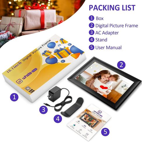 WiFi Uhale Digital Picture Frame,1280x800 HD IPS Touch Screen,Share Videos Photos Instantly Send Wishes via Uhale App from Anywhere, Gifts for Mother' Day(10.1 Inch) in Kuwait