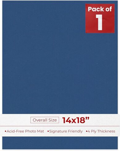 Bottle Blue 14x18 Uncut Mat Board - Blank Sheets, No Opening - 10 Mats in Kuwait