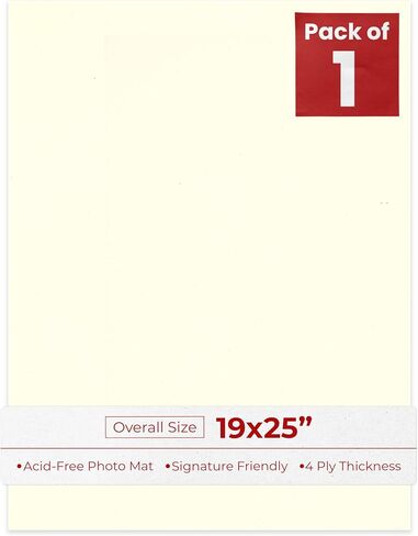 Textured White 19x25 Uncut Mat Board - Blank Sheet, No Opening - 1 Mat in Kuwait