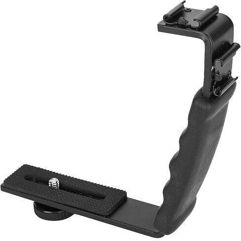 Acouto Camera Flash L Bracket Dual Hot Shoes Holder Mount for Photographers Lightweight and Durable Accessory in Kuwait