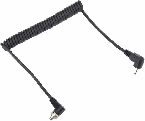 Acouto 2.5mm Flash Sync Cable for Professional Photography with Screw Lock Coiled Design for Camera Flash Trigger 100cm Long in Kuwait