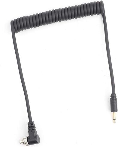 Acouto 2.5mm Flash Sync Cable for Professional Photography with Screw Lock Coiled Design for Camera Flash Trigger 100cm Long in Kuwait