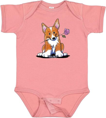inktastic Flower Corgi Baby Bodysuit - KiniArt in Kuwait