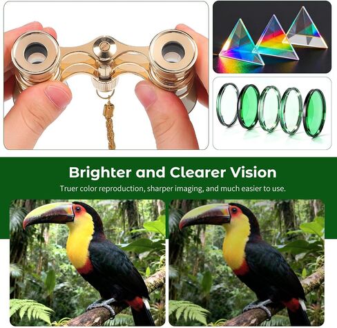Zerodeko 3x25 Night Binoculars with Aluminum Alloy Body and Elegant Golden Finish, Portable High Definition Binoculars for Camping and Bird Watching in Kuwait