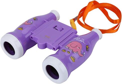 Children Binoculars, 6 Times (Light Purple) | with Strap, Adjustable Length, Lightweight Educational Toy, Bird Watching Sports Outdoor Adventures in Kuwait