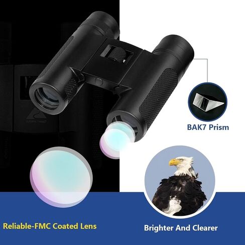 Compact Foldable Mini Binoculars, Portable Lightweight HD Binoculars with Clear Low Light Vision for Outdoor Travel, Concert, Sports Game, Hiking, Sightseeing in Kuwait
