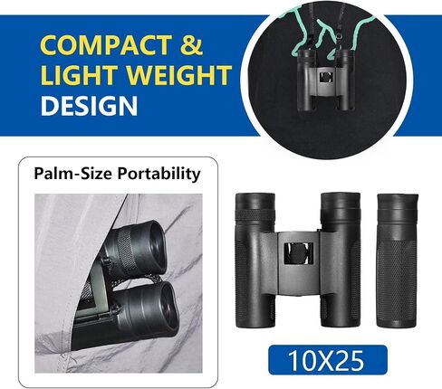Compact Foldable Mini Binoculars, Portable Lightweight HD Binoculars with Clear Low Light Vision for Outdoor Travel, Concert, Sports Game, Hiking, Sightseeing in Kuwait