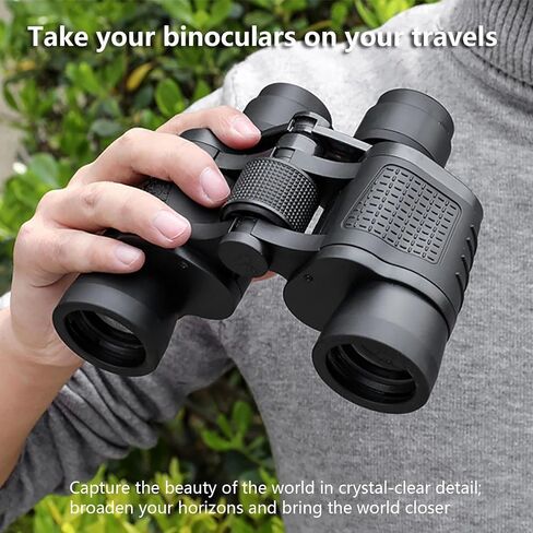 80x80 Binoculars for Adults for Bird Watching Sightseeing Hunting Camping | Lightweight Travel 6mm Objective Optical Glass Lens Lightweight Kids High Power Stand Bird Watching Binocular Hiking Camping in Kuwait