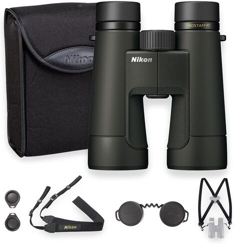 Nikon PROSTAFF P7 10x50 Binoculars with Fully Multicoated Lenses, Phase-Corrected Roof Prisms, Waterproof & Fogproof (16847) + Binocular Strap (2pc Bundle) in Kuwait