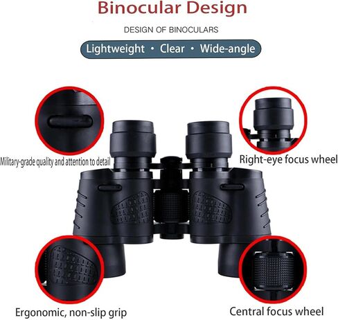 Binoculars 80x80 Long Range for Outdoor Hiking Birdwatching Hunting Travel | High-Magnification Hd Night Vision Binoculars Adult Kids High Power Stand Bird Watching Binocular Zoom Hiking Camping in Kuwait