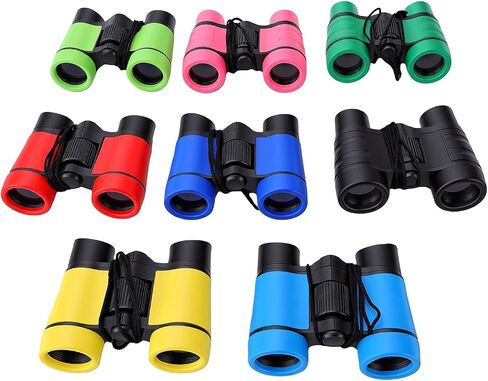 Compact Kids Binoculars Set | Folding Lightweight Bird Watching Telescope for Outdoor Camping Hiking Classroom Activities Birthday Favors Boys Girls Ages 3-12 8PCS in Kuwait