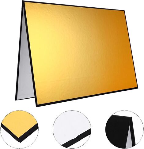 ULTECHNOVO Folding Photography Reflective Board for Jewelry and Still Life, A3 Black White Gold Light Diffuser Background Panel, Portable Camera Lighting Reflector for Studio and Outdoor Use in Kuwait