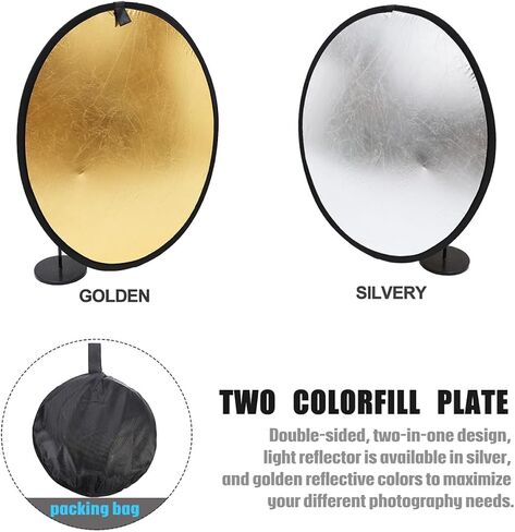 ULTECHNOVO 60cm 5-in-1 Portable Photography Reflector and Soft Light Diffuser Panel for Studio and Outdoor Photo Shoots in Kuwait