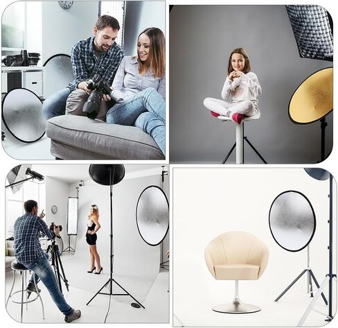 Foldable Photography Light Bounce Panel 2-in-1 Metallic Lighting Board for Photo and Outdoor Studio Use in Kuwait
