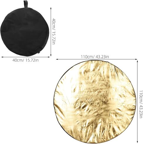 5-in-1 Photography Reflector Board 110cm Collapsible Portable Light Diffuser for Outdoor and Studio Photo Lighting in Kuwait