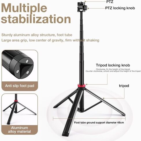 80'' Webcam-Tripod Floor-Stand for Logitech Brio-101 100 / Brio 301 300 / C920x / MX Brio 4K / C922x / C925e / Brio 500 / Brio 4K Webcams in Kuwait