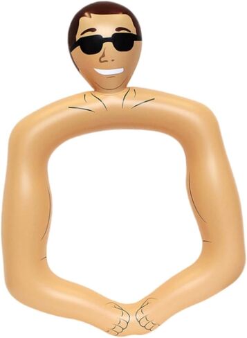 Muscular Man Inflatable Photo Frame PVC Decor Photo Atmosphere Props Funny in Kuwait
