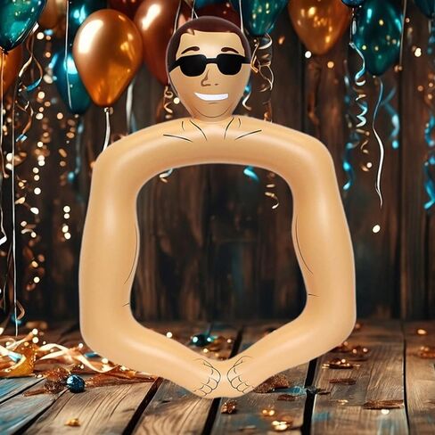 Muscular Man Inflatable Photo Frame PVC Decor Photo Atmosphere Props Funny in Kuwait