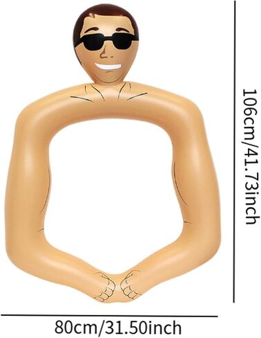 Muscular Man Inflatable Photo Frame PVC Decor Photo Atmosphere Props Funny in Kuwait