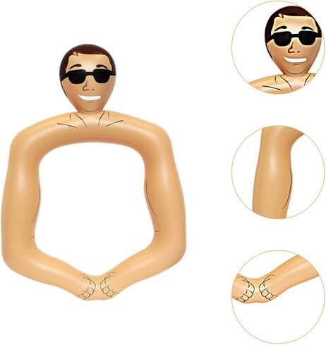 Muscular Man Inflatable Photo Frame PVC Decor Photo Atmosphere Props Funny in Kuwait