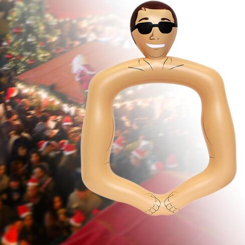 Muscular Man Inflatable Photo Frame PVC Decor Photo Atmosphere Props Funny in Kuwait