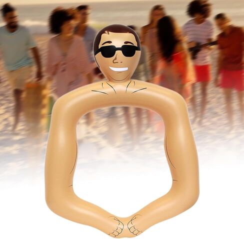 Muscular Man Inflatable Photo Frame PVC Decor Photo Atmosphere Props Funny in Kuwait