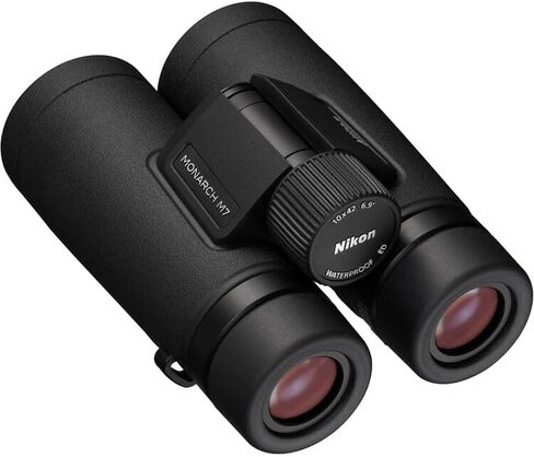 Nikon Monarch M7 10x42 Binoculars with ED Glass, Phase-Corrected Roof Prisms, Waterproof Fogproof Construction & Wide Field of View (16766) + Neck Strap (2pc Bundle) in Kuwait