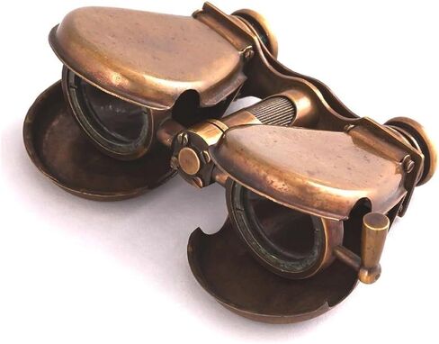 Brass Folding Pocket Binoculars 13cm Vintage Nautical Spyglass - Brown in Kuwait