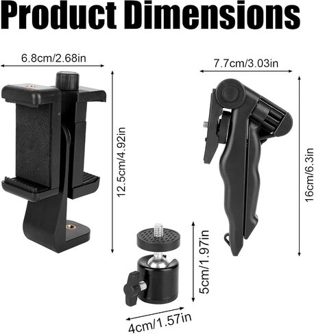 Lightweight Portable Tripod Mount Kit Compatible with Pocket Radar, Includes Radar Clip & Adjustable Tripod Stand Round Base Stand for Camera Phone in Kuwait