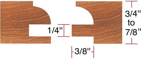Grizzly Industrial C2162-6 pc. Stile & Rail Set - Quarter Round, 3/4" Bore in Kuwait